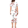 image:imageBestbee Womens Pajama Set 2 Piece Lounge Outfit Sleepwear Set Crew Neck TShirt Capri Pant With Pockets Ladies PjsFloral WhiteGrey