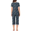 image:imageBestbee Womens Pajama Set 2 Piece Lounge Outfit Sleepwear Set Crew Neck TShirt Capri Pant With Pockets Ladies PjsFlowersnavyGrey
