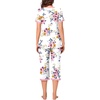 image:imageBestbee Womens Pajama Set 2 Piece Lounge Outfit Sleepwear Set Crew Neck TShirt Capri Pant With Pockets Ladies PjsPink FlowerwhitePink