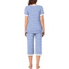 image:imageBestbee Womens Pajama Set 2 Piece Lounge Outfit Sleepwear Set Crew Neck TShirt Capri Pant With Pockets Ladies PjsSpotted BlueWhite