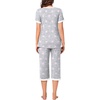 image:imageBestbee Womens Pajama Set 2 Piece Lounge Outfit Sleepwear Set Crew Neck TShirt Capri Pant With Pockets Ladies PjsStar GreyWhite