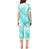image:imageBestbee Womens Pajama Set 2 Piece Lounge Outfit Sleepwear Set Crew Neck TShirt Capri Pant With Pockets Ladies PjsTiedye Light BlueWhite