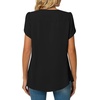 image:imageBestbee Womens Plus Size Tops Dressy Casual Summer Chiffon Blouses Short Sleeve Dress Shirts Business Loose Fit TunicsCrewneck Black