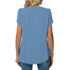 image:imageBestbee Womens Plus Size Tops Dressy Casual Summer Chiffon Blouses Short Sleeve Dress Shirts Business Loose Fit TunicsCrewneck Blue