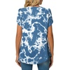 image:imageBestbee Womens Plus Size Tops Dressy Casual Summer Chiffon Blouses Short Sleeve Dress Shirts Business Loose Fit TunicsCrewneck Blue Tie Dye