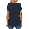 image:imageBestbee Womens Plus Size Tops Dressy Casual Summer Chiffon Blouses Short Sleeve Dress Shirts Business Loose Fit TunicsCrewneck Navy Blue