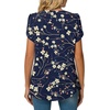 image:imageBestbee Womens Plus Size Tops Dressy Casual Summer Chiffon Blouses Short Sleeve Dress Shirts Business Loose Fit TunicsCrewneck Navy Blue Winter Fl