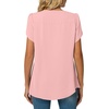 image:imageBestbee Womens Plus Size Tops Dressy Casual Summer Chiffon Blouses Short Sleeve Dress Shirts Business Loose Fit TunicsCrewneck Pink