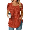 image:imageBestbee Womens Plus Size Tops Dressy Casual Summer Chiffon Blouses Short Sleeve Dress Shirts Business Loose Fit TunicsCrewneck Polka Dots Red