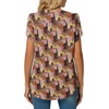 image:imageBestbee Womens Plus Size Tops Dressy Casual Summer Chiffon Blouses Short Sleeve Dress Shirts Business Loose Fit TunicsCrewneck Vintage Checkers
