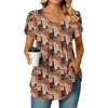 image:imageBestbee Womens Plus Size Tops Dressy Casual Summer Chiffon Blouses Short Sleeve Dress Shirts Business Loose Fit TunicsCrewneck Vintage Checkers