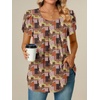 image:imageBestbee Womens Plus Size Tops Dressy Casual Summer Chiffon Blouses Short Sleeve Dress Shirts Business Loose Fit TunicsCrewneck Vintage Checkers