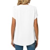 image:imageBestbee Womens Plus Size Tops Dressy Casual Summer Chiffon Blouses Short Sleeve Dress Shirts Business Loose Fit TunicsCrewneck White