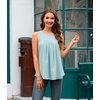 image:imageBestbee Womens Sleeveless Chiffon Blouses Dressy Casual Tank Tops 2026 Summer Crew Neck Tunics Office Cute Work ShirtsDark Blue