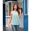 image:imageBestbee Womens Sleeveless Chiffon Blouses Dressy Casual Tank Tops 2026 Summer Crew Neck Tunics Office Cute Work ShirtsDark Blue