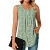 image:imageBestbee Womens Sleeveless Chiffon Blouses Dressy Casual Tank Tops 2026 Summer Crew Neck Tunics Office Cute Work ShirtsGreen Flowers