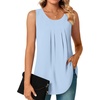image:imageBestbee Womens Sleeveless Chiffon Blouses Dressy Casual Tank Tops 2026 Summer Crew Neck Tunics Office Cute Work ShirtsLight Blue