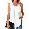 image:imageBestbee Womens Sleeveless Chiffon Blouses Dressy Casual Tank Tops 2026 Summer Crew Neck Tunics Office Cute Work ShirtsWhite
