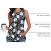 image:imageBestbee Womens Sleeveless Chiffon Blouses Dressy Casual Tank Tops 2026 Summer Crew Neck Tunics Office Cute Work ShirtsWhite Lily