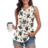 image:imageBestbee Womens Sleeveless Chiffon Blouses Dressy Casual Tank Tops 2026 Summer Crew Neck Tunics Office Cute Work ShirtsBlack Floral Beige