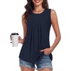 image:imageBestbee Womens Sleeveless Chiffon Blouses Dressy Casual Tank Tops 2026 Summer Crew Neck Tunics Office Cute Work ShirtsDark Blue