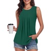 image:imageBestbee Womens Sleeveless Chiffon Blouses Dressy Casual Tank Tops 2026 Summer Crew Neck Tunics Office Cute Work ShirtsDark Green