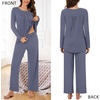 image:imageBestbee Womens Pajama Set 2 Piece Lounge Outfits Sleepwear Fall Long Sleeve Long Pant With Pockets Ladies PjsDark Grey