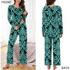 image:imageBestbee Womens Pajama Set 2 Piece Lounge Outfits Sleepwear Fall Long Sleeve Long Pant With Pockets Ladies PjsFloral Bluegreen