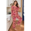 image:imageBestbee Womens Pajama Set 2 Piece Lounge Outfits Sleepwear Fall Long Sleeve Long Pant With Pockets Ladies PjsPeach Pink