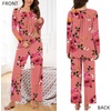 image:imageBestbee Womens Pajama Set 2 Piece Lounge Outfits Sleepwear Fall Long Sleeve Long Pant With Pockets Ladies PjsPeach Pink
