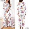 image:imageBestbee Womens Pajama Set 2 Piece Lounge Outfits Sleepwear Fall Long Sleeve Long Pant With Pockets Ladies PjsPink Flowerwhite