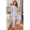 image:imageBestbee Womens Pajama Set 2 Piece Lounge Outfits Sleepwear Fall Long Sleeve Long Pant With Pockets Ladies PjsPink Heartgrey