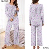 image:imageBestbee Womens Pajama Set 2 Piece Lounge Outfits Sleepwear Fall Long Sleeve Long Pant With Pockets Ladies PjsPink Heartgrey