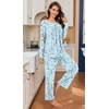 image:imageBestbee Womens Pajama Set 2 Piece Lounge Outfits Sleepwear Fall Long Sleeve Long Pant With Pockets Ladies PjsSailboatblue