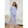 image:imageBestbee Womens Pajama Set 2 Piece Lounge Outfits Sleepwear Fall Long Sleeve Long Pant With Pockets Ladies PjsSpotted Brown