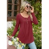 image:imageBestbee Womens Pajama Set 2 Piece Lounge Outfits Sleepwear Fall Long Sleeve Long Pant With Pockets Ladies PjsWine Red