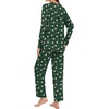image:imageBestbee Womens Pajama Set 2 Piece Lounge Outfits V Neck Sleepwear Fall Long Sleeve Long Pants With Pockets Ladies PjsFather Christmasgreen