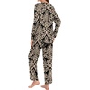 image:imageBestbee Womens Pajama Set 2 Piece Lounge Outfits V Neck Sleepwear Fall Long Sleeve Long Pants With Pockets Ladies PjsFloral Khakiblack