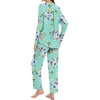 image:imageBestbee Womens Pajama Set 2 Piece Lounge Outfits V Neck Sleepwear Fall Long Sleeve Long Pants With Pockets Ladies PjsMint Green