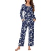 Small White Flowers-navy