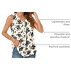 image:imageBestbee Womens 2026 Summer Tank Tops Dressy Casual Sleeveless Chiffon Blouses V Neck Tunics Cute Business Work ShirtsBlack Floral Beige