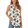 image:imageBestbee Womens 2026 Summer Tank Tops Dressy Casual Sleeveless Chiffon Blouses V Neck Tunics Cute Business Work ShirtsBlack Floral Beige