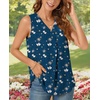 image:imageBestbee Womens 2026 Summer Tank Tops Dressy Casual Sleeveless Chiffon Blouses V Neck Tunics Cute Business Work ShirtsBlue Butterfly