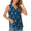 image:imageBestbee Womens 2026 Summer Tank Tops Dressy Casual Sleeveless Chiffon Blouses V Neck Tunics Cute Business Work ShirtsBlue Butterfly