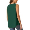 image:imageBestbee Womens 2026 Summer Tank Tops Dressy Casual Sleeveless Chiffon Blouses V Neck Tunics Cute Business Work ShirtsDark Green