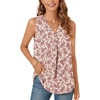 image:imageBestbee Womens 2026 Summer Tank Tops Dressy Casual Sleeveless Chiffon Blouses V Neck Tunics Cute Business Work ShirtsDeep Red Flowerbeige