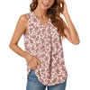 image:imageBestbee Womens 2026 Summer Tank Tops Dressy Casual Sleeveless Chiffon Blouses V Neck Tunics Cute Business Work ShirtsDeep Red Flowerbeige
