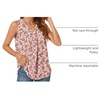 image:imageBestbee Womens 2026 Summer Tank Tops Dressy Casual Sleeveless Chiffon Blouses V Neck Tunics Cute Business Work ShirtsDeep Red Flowerbeige
