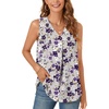 image:imageBestbee Womens 2026 Summer Tank Tops Dressy Casual Sleeveless Chiffon Blouses V Neck Tunics Cute Business Work ShirtsGraypurple Flower