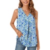 image:imageBestbee Womens 2026 Summer Tank Tops Dressy Casual Sleeveless Chiffon Blouses V Neck Tunics Cute Business Work ShirtsInk Blue Flower